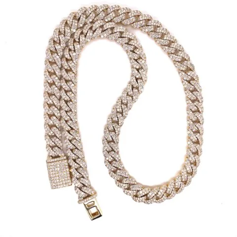 14K Yellow Gold Diamond Men’s Necklace