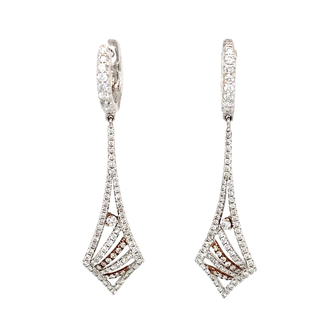 18K Two-Tone Diamond Earrings