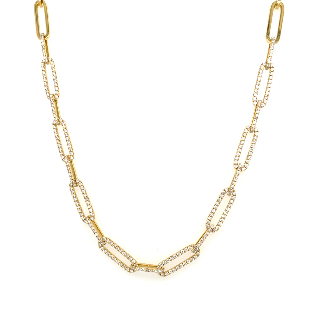 18K Yellow Gold Diamond Necklace