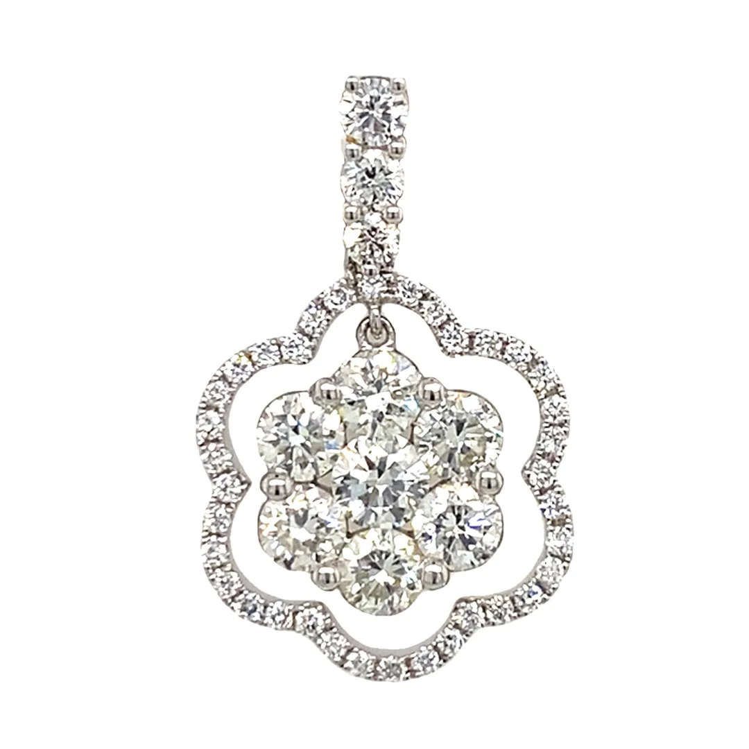 18K White Gold Diamond Pendant