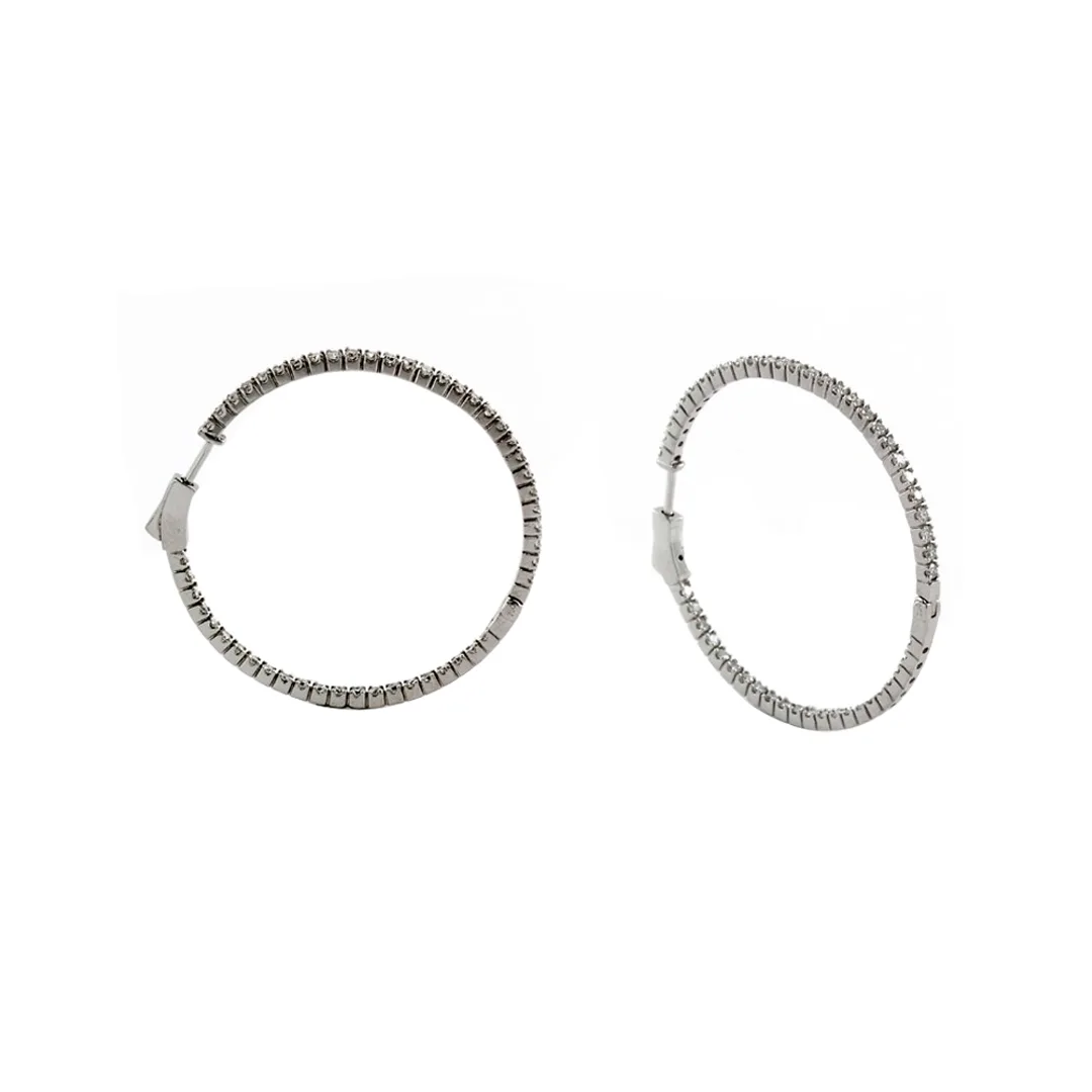 18K White Gold Diamond Earrings