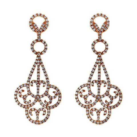 18K Rose Gold Diamond Earrings