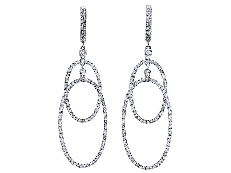 18K White Gold Diamond Earrings