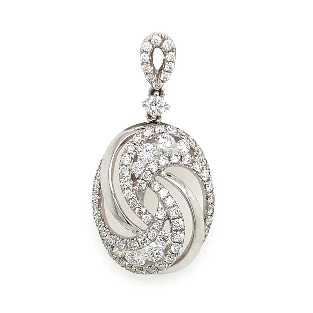 18K White Gold Diamond Pendant
