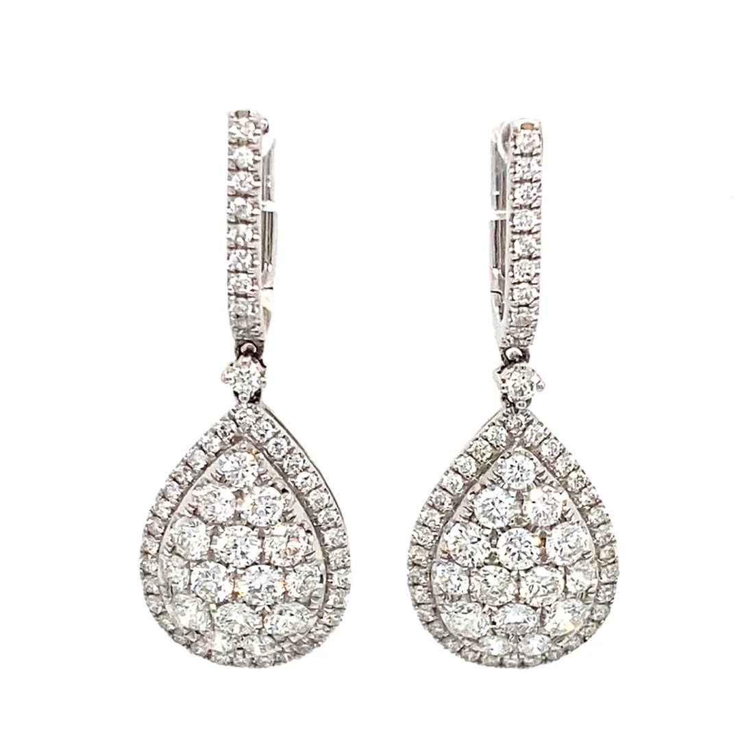 18K White Gold Diamond Earrings