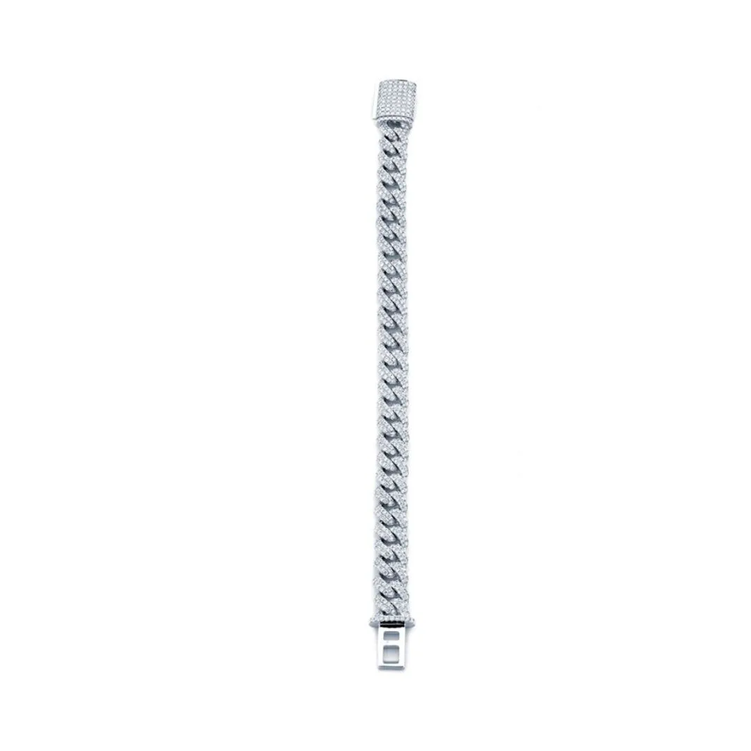 14K White Gold Diamond Men’s Bracelet