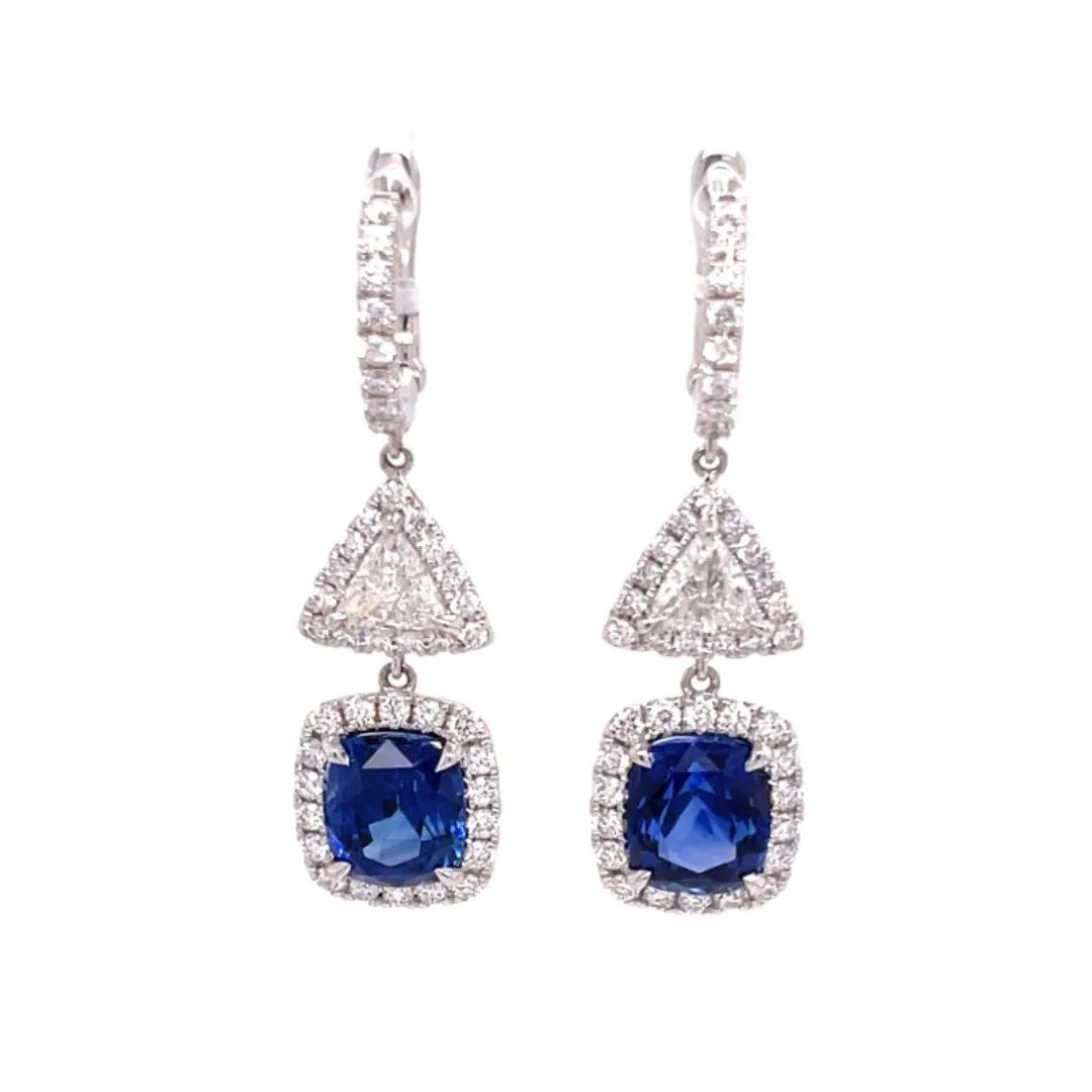 18K White Gold Sapphire Earrings