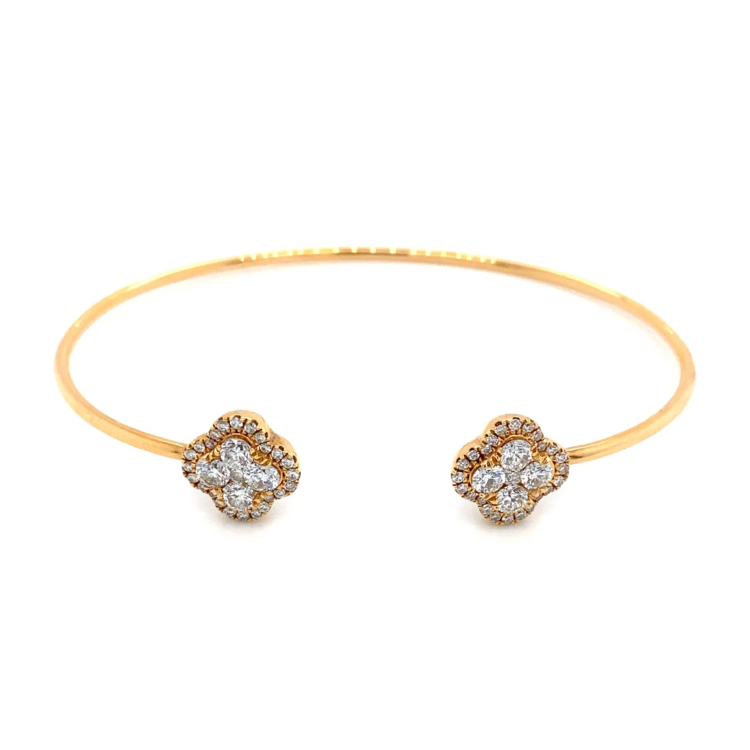 18K Rose Gold Diamond Bangle