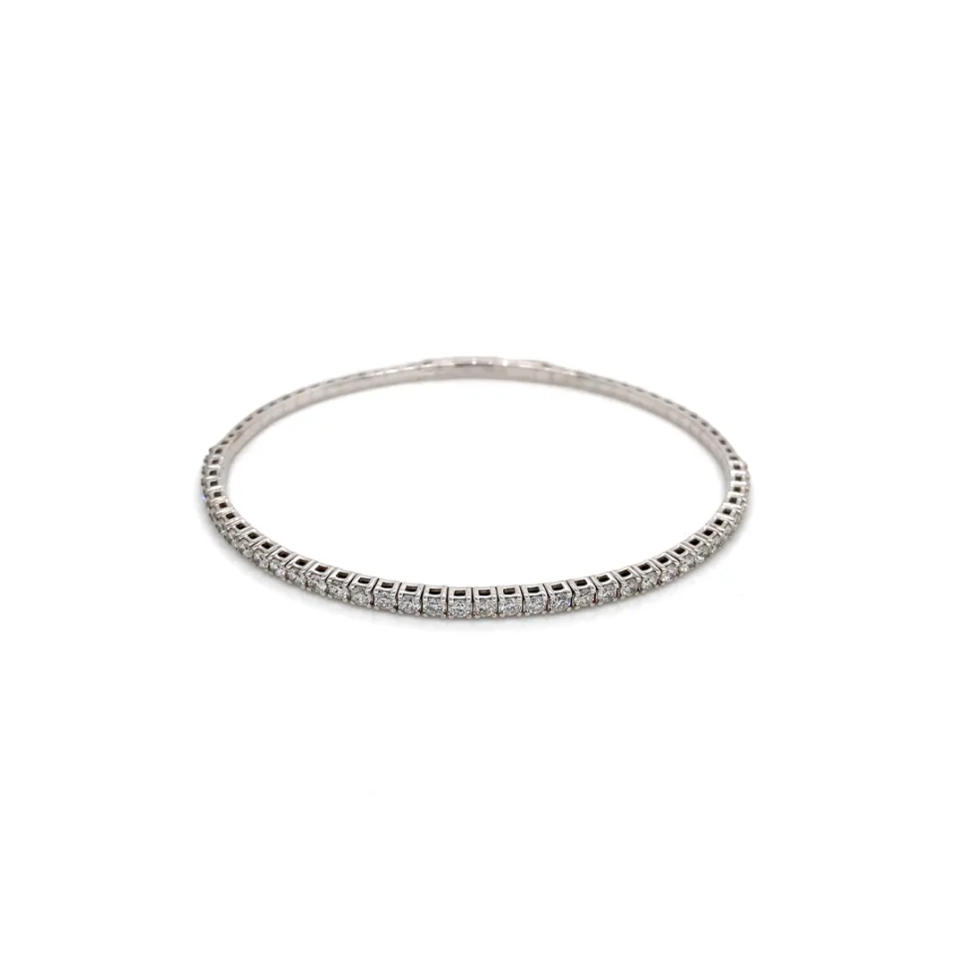 18K White Gold Diamond Bangle