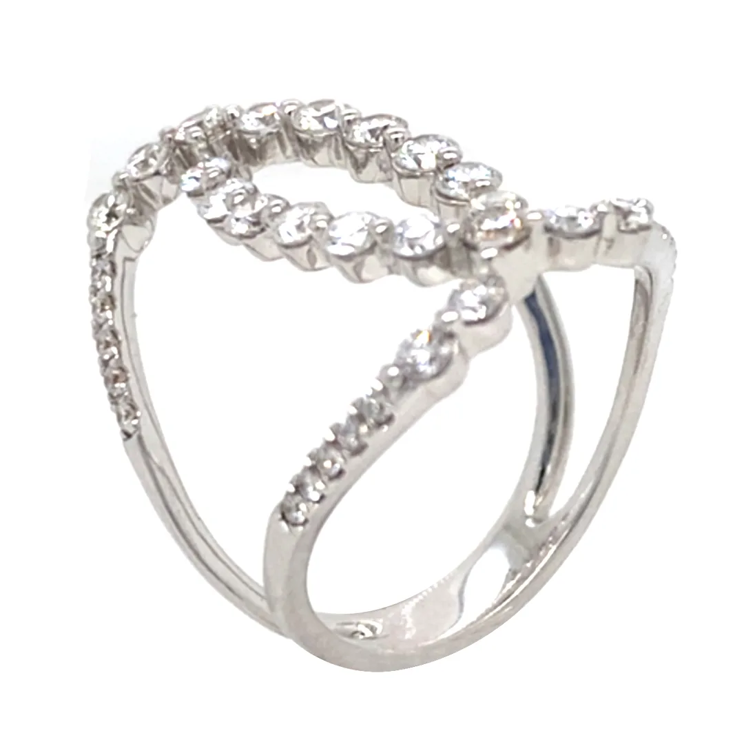 18K White Gold Diamond Band