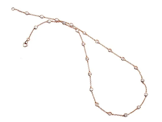 18K Rose Gold Diamond Necklace
