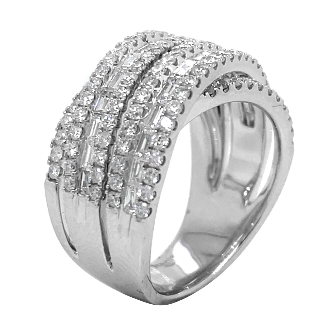 18K White Gold Diamond Band