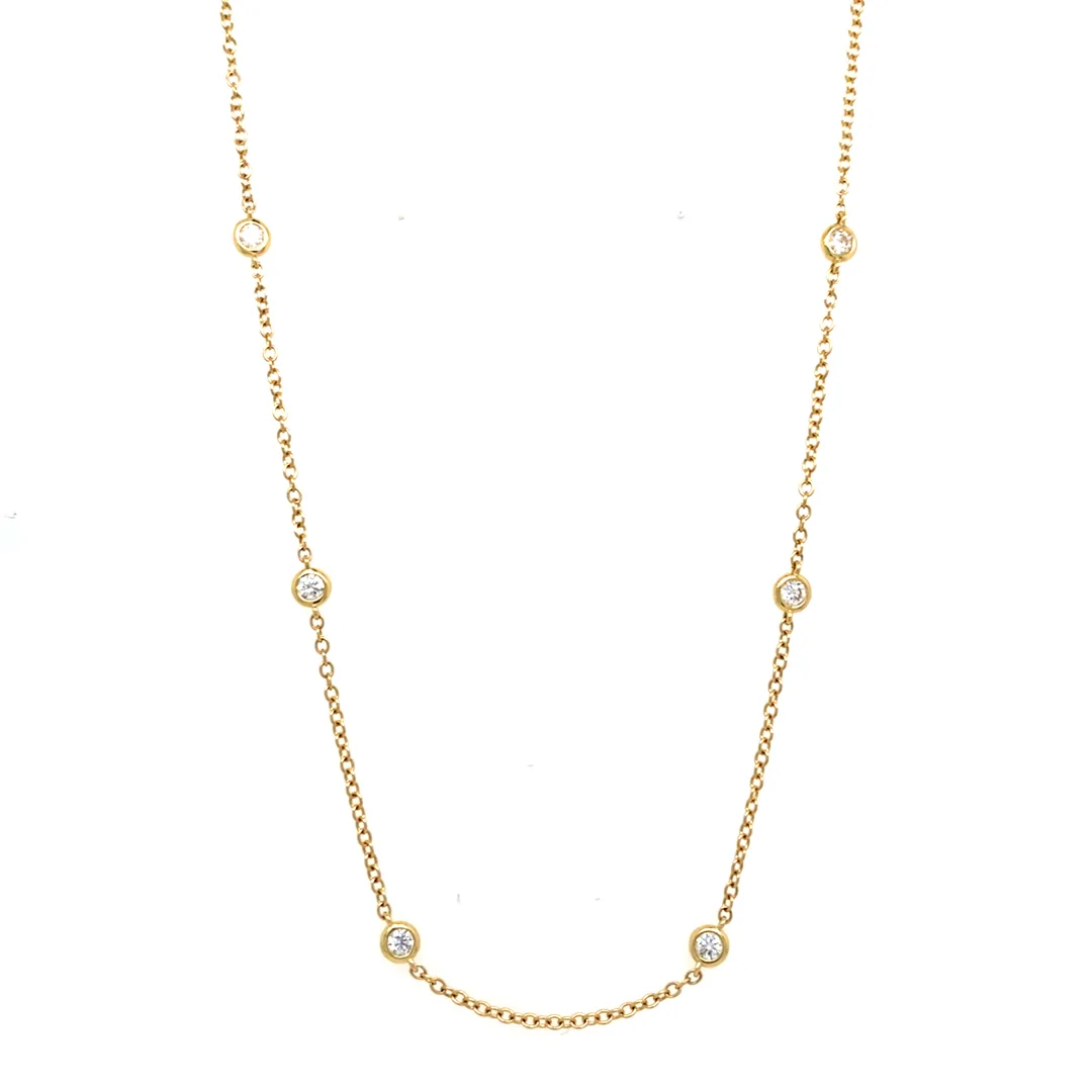 18K Yellow Gold Diamond Necklace