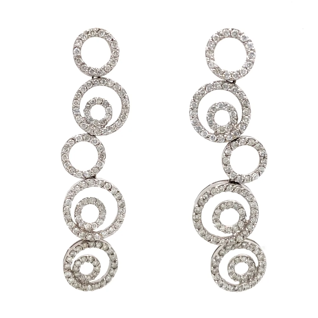 18K White Gold Diamond Earrings