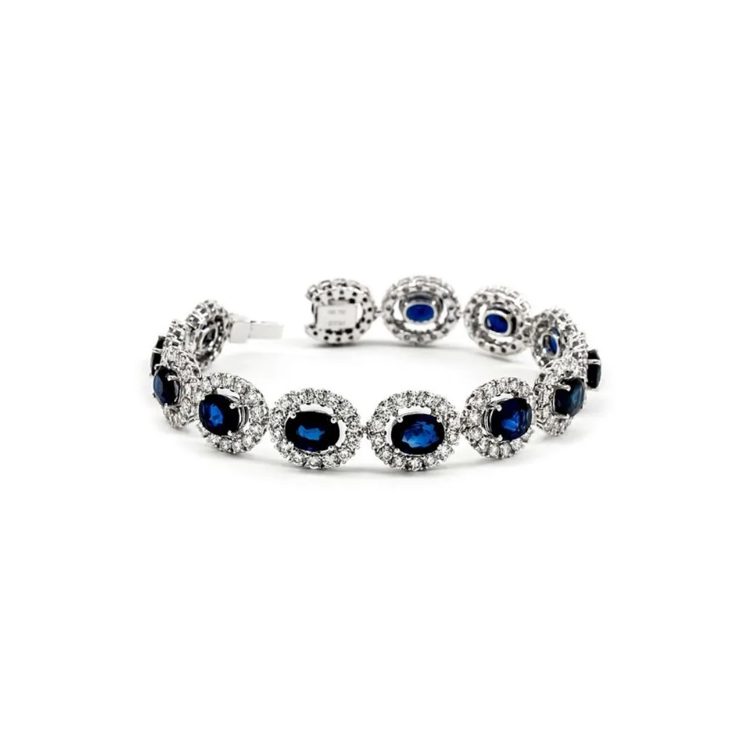 18K White Gold Sapphire Bracelet