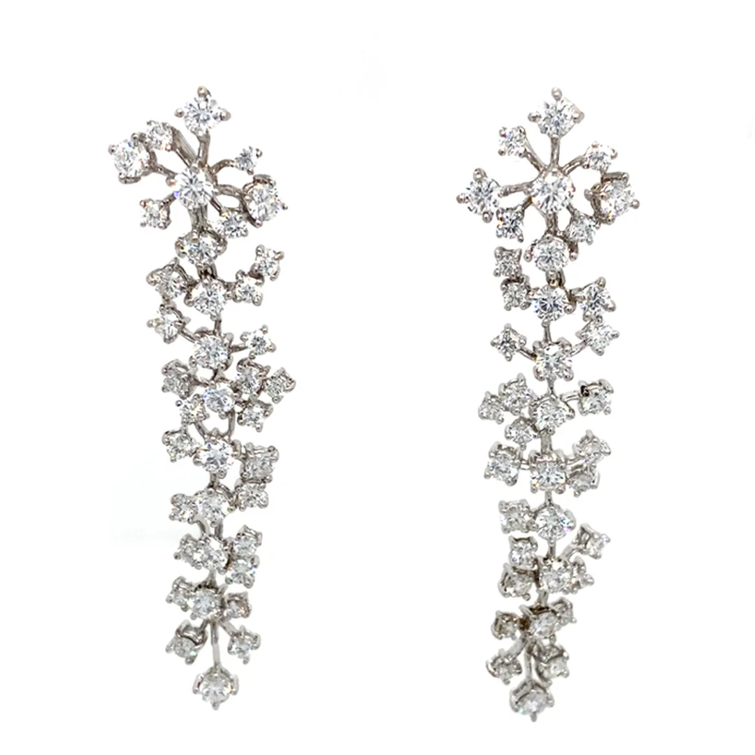 18K White Gold Diamond Earrings