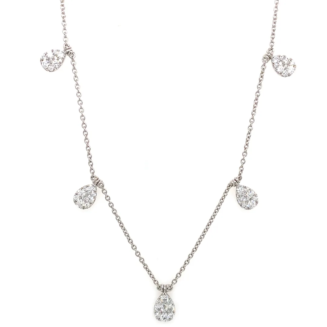 18K White Gold Diamond Necklace