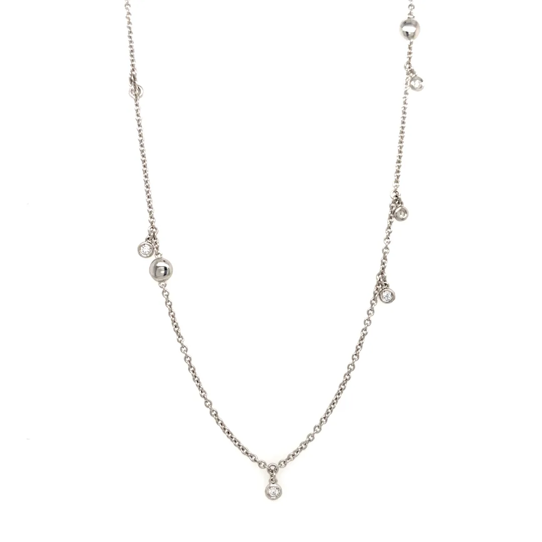 18K White Gold Diamond Necklace