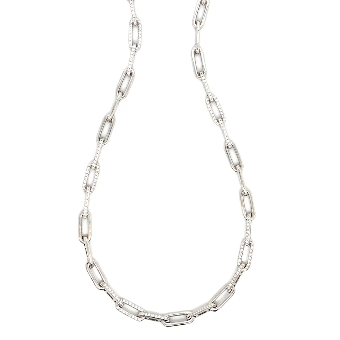 18K White Gold Diamond Necklace