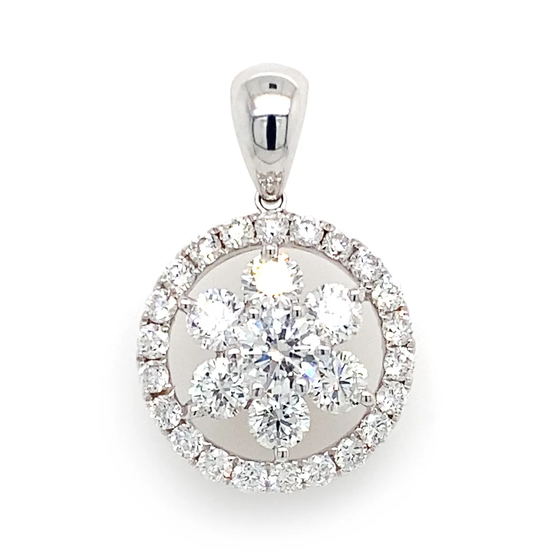 18K White Gold Diamond Pendant