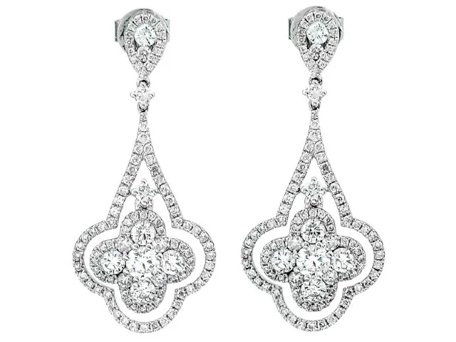 18K White Gold Diamond Earrings
