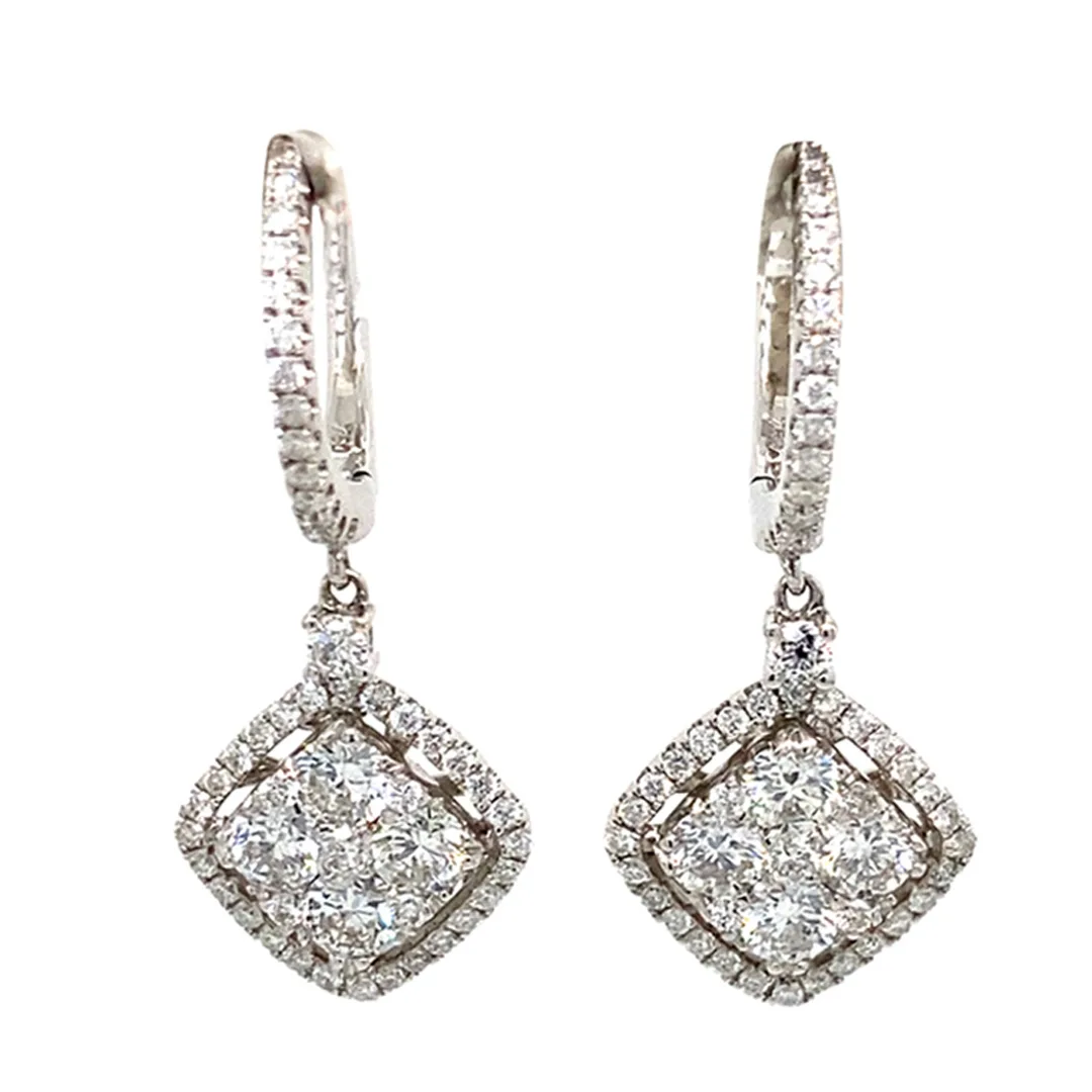 18K White Gold Diamond Earrings