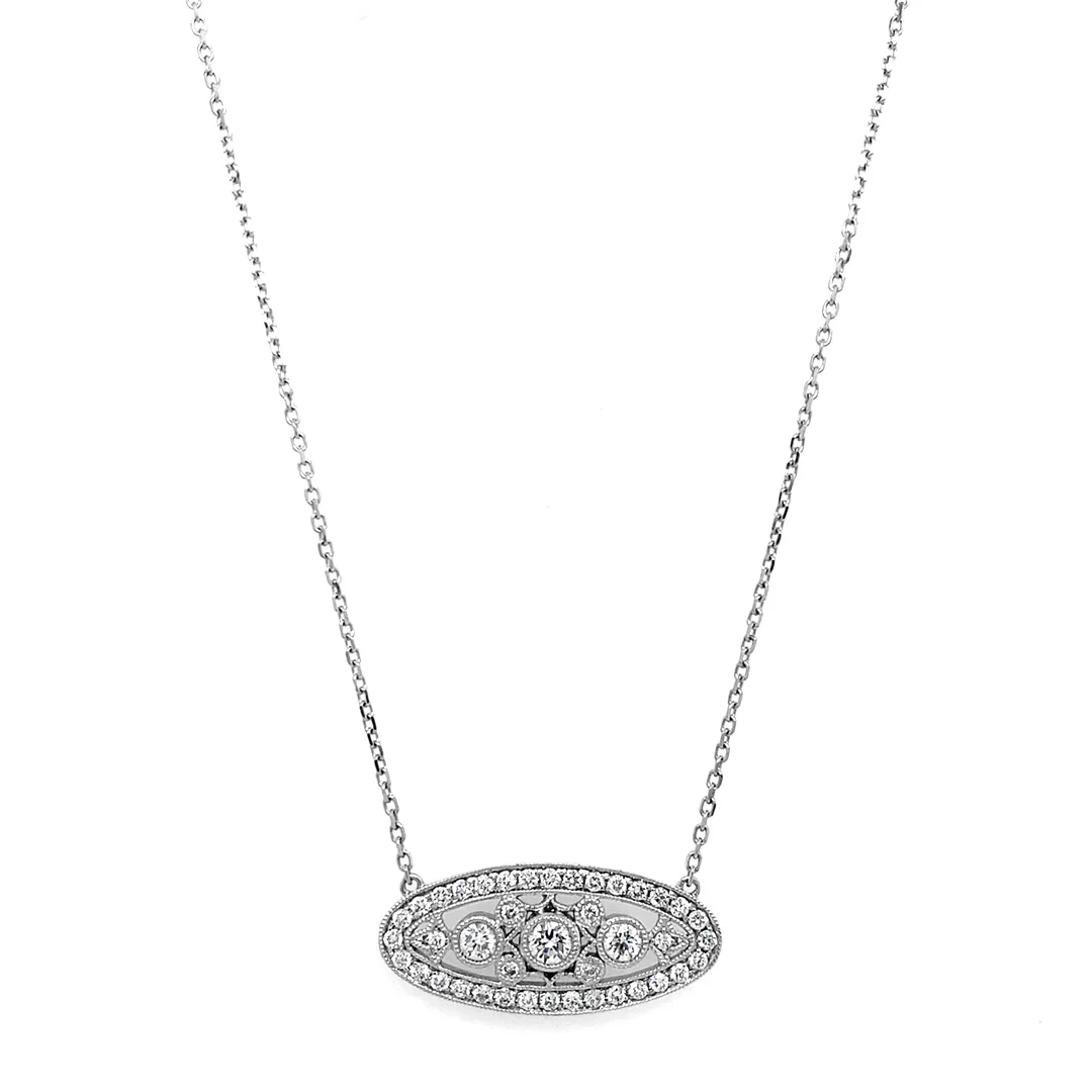 18K White Gold Diamond Necklace