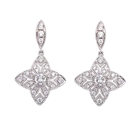 18K White Gold Diamond Earrings