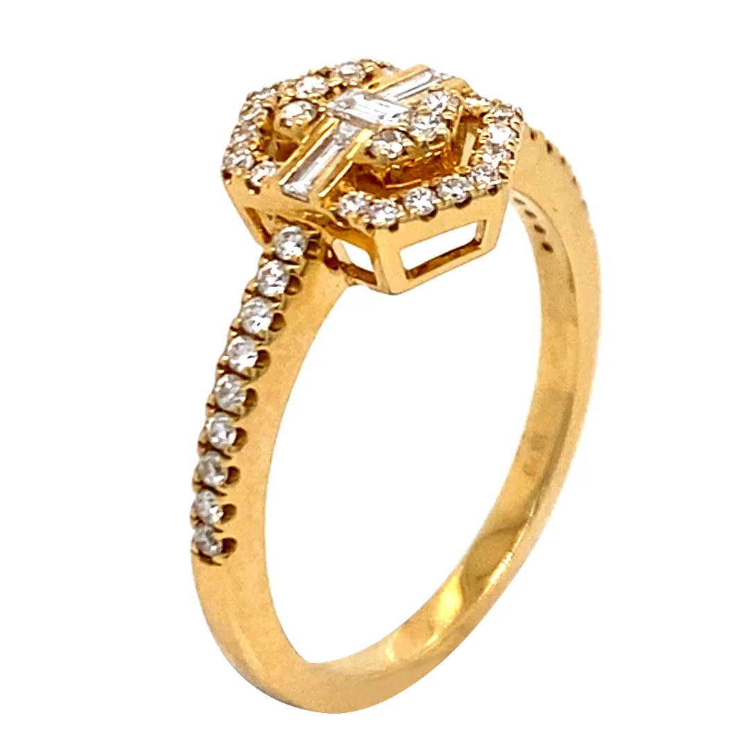 18K Yellow Gold Diamond Ring