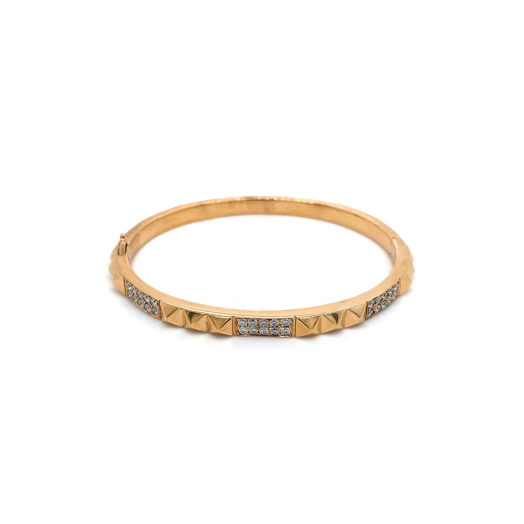 18K Yellow Gold Diamond Bangle