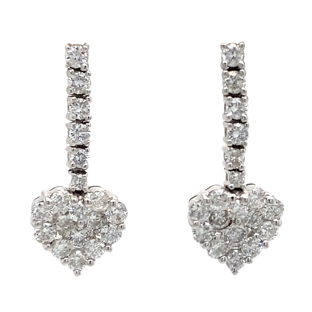18K White Gold Diamond Earrings