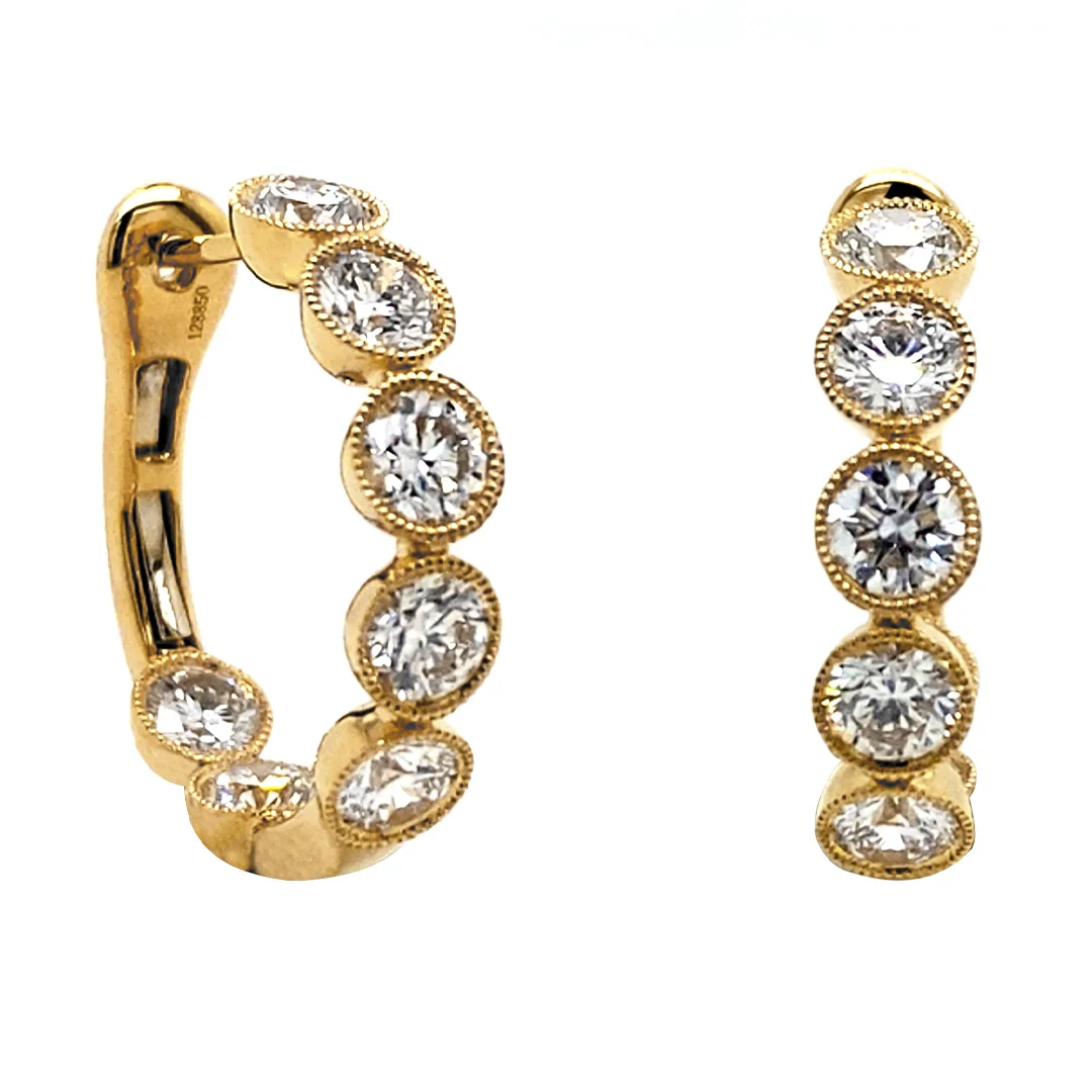 18K Yellow Gold Diamond Earrings