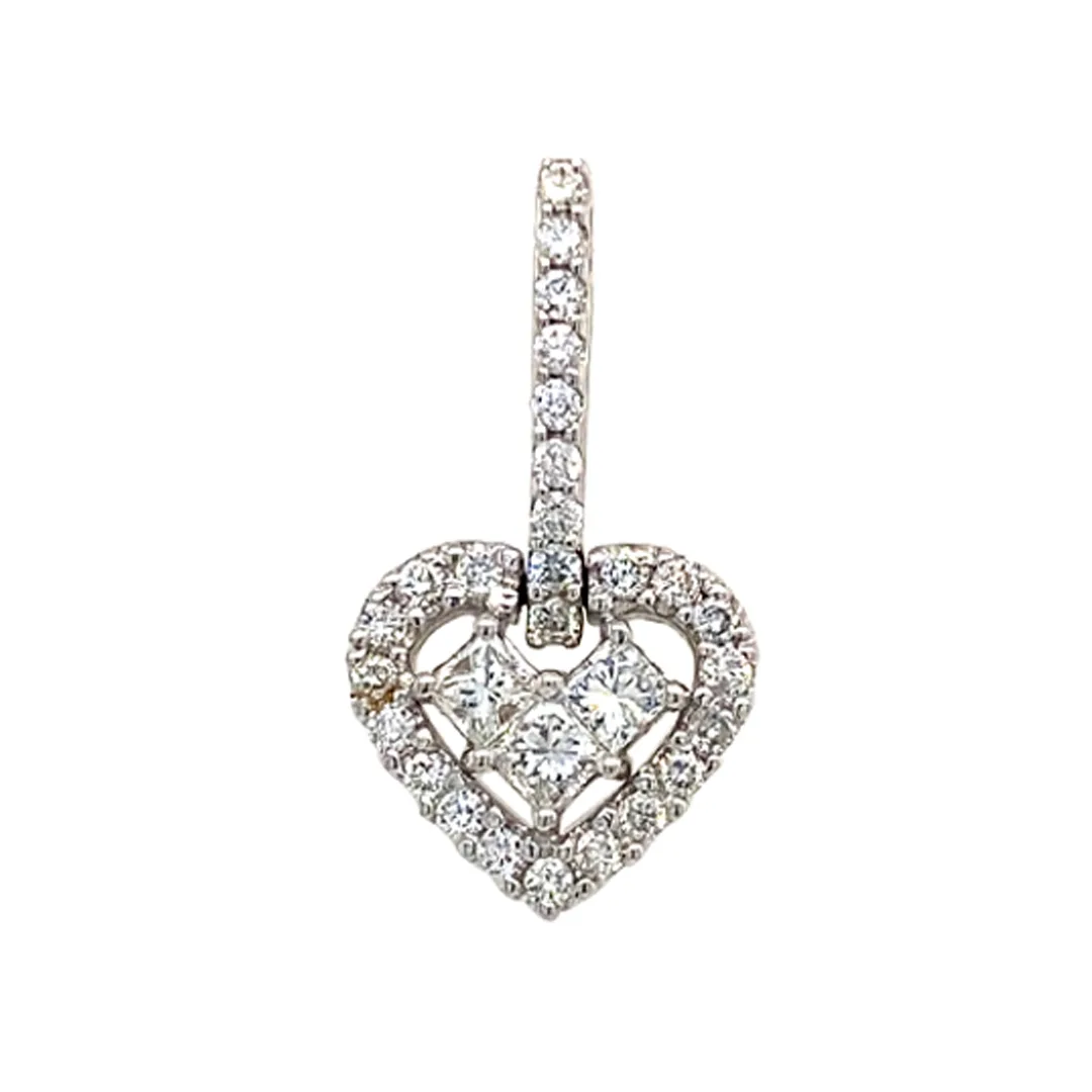 18K White Gold Diamond Pendant