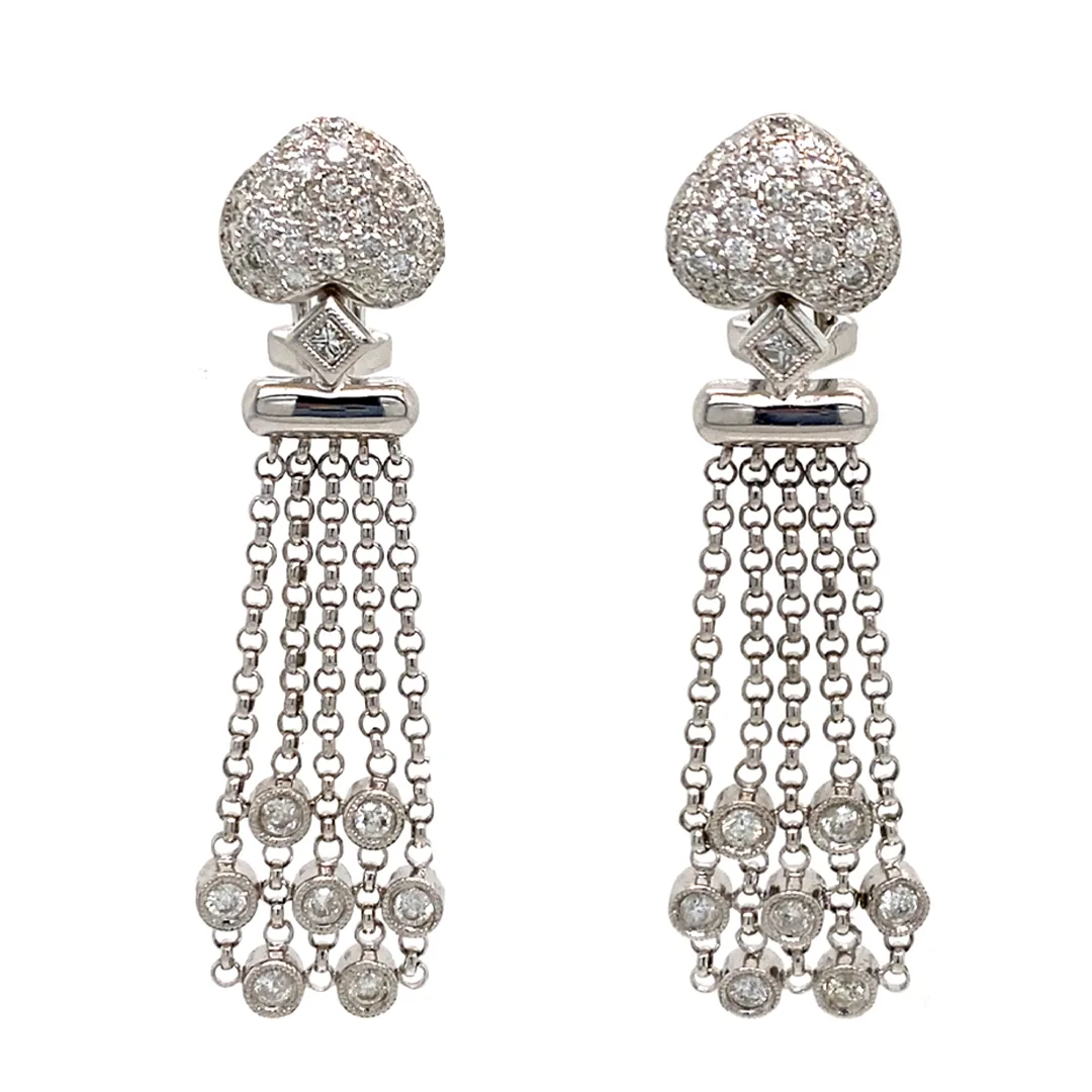 18K White Gold Diamond Earrings