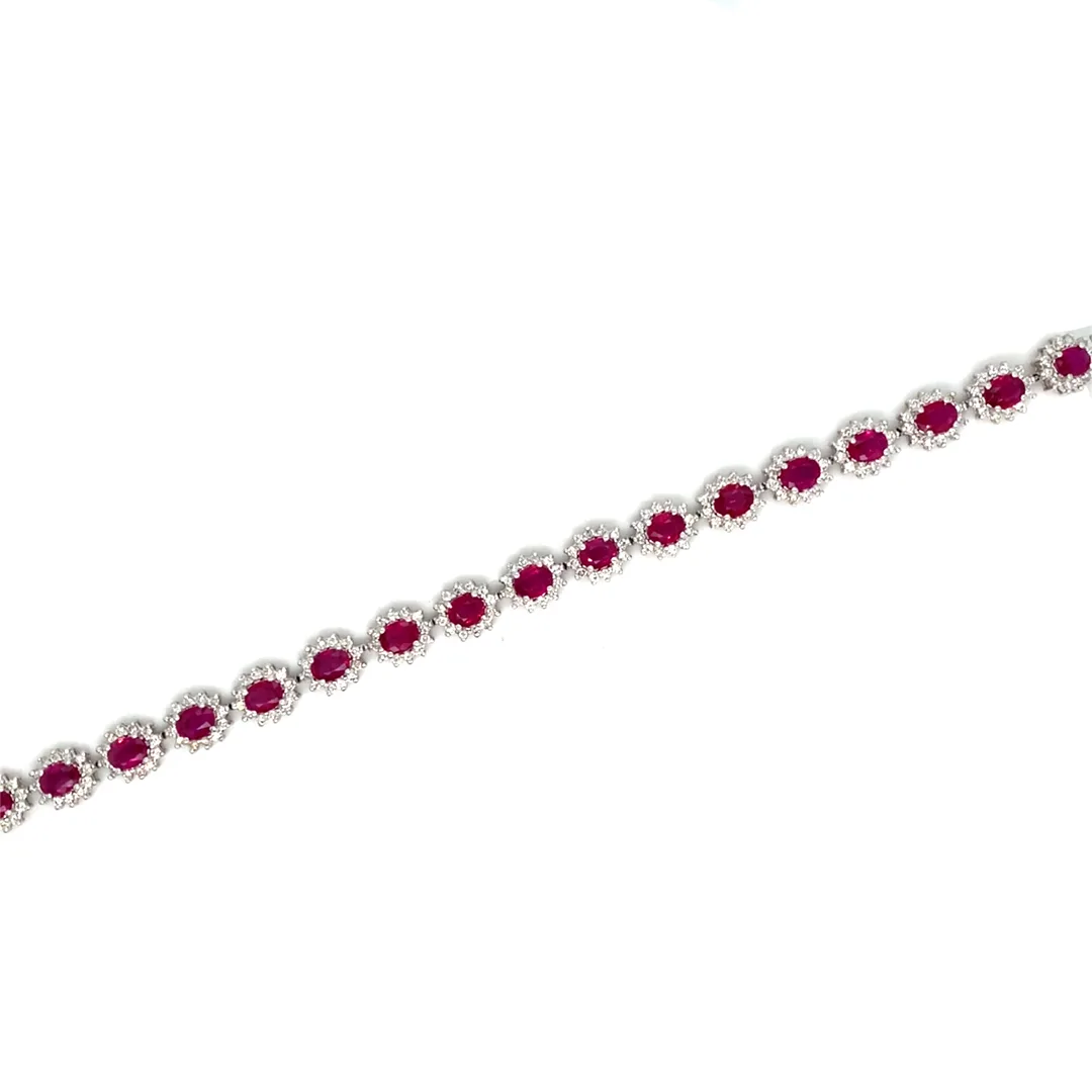 18K White Gold Ruby Bracelet