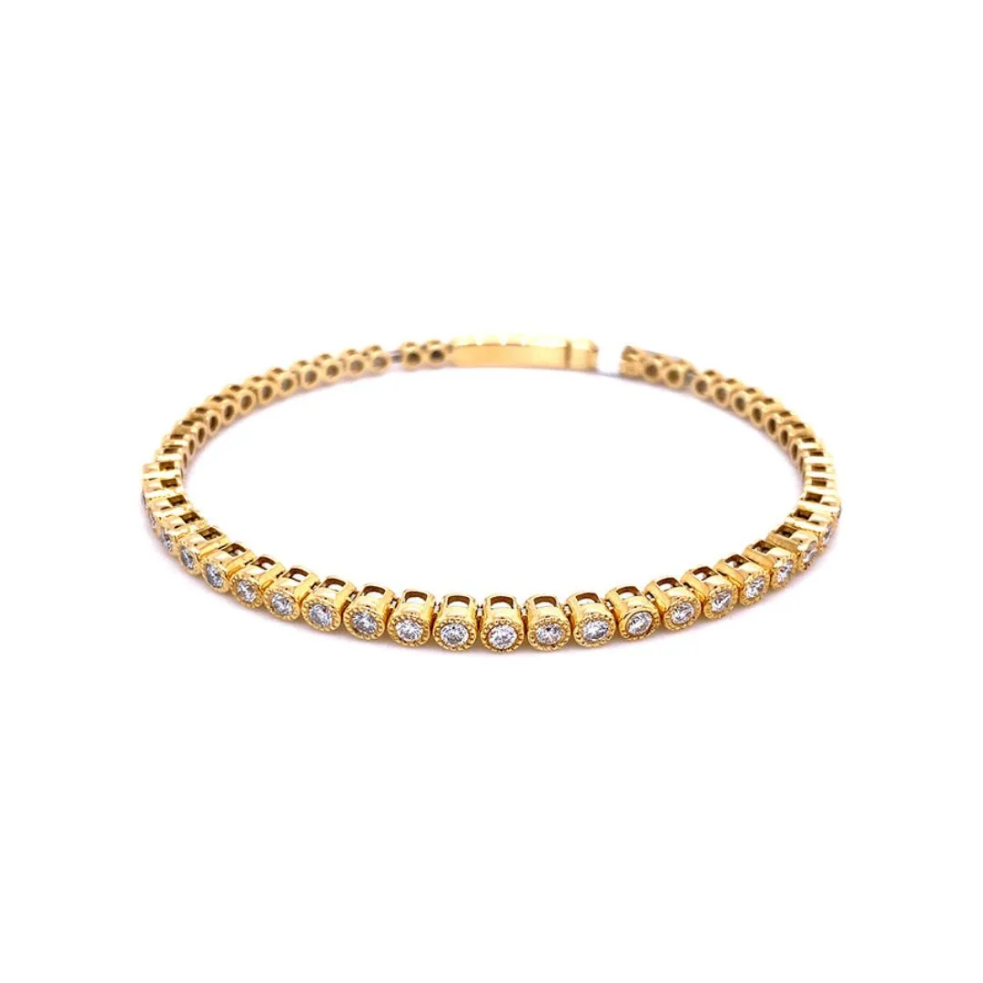 18K Yellow Gold Diamond Bangle