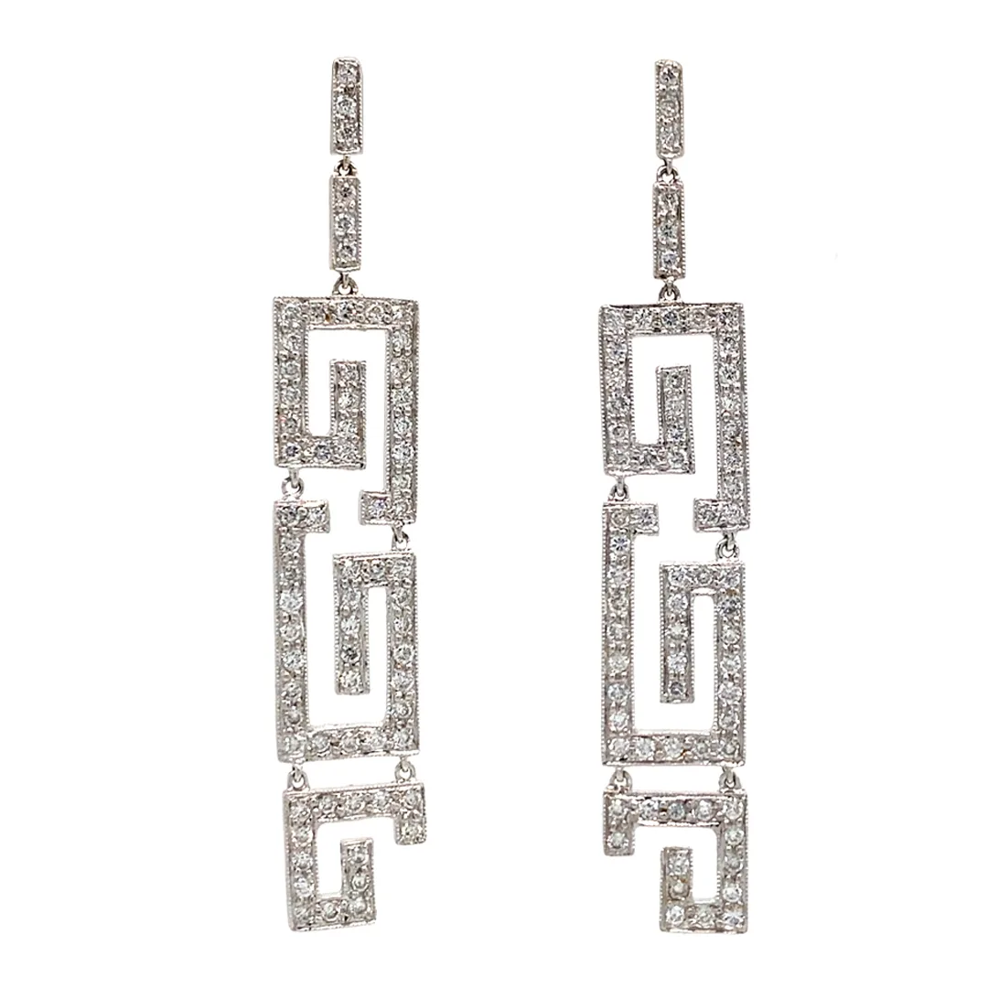 18K White Gold Diamond Earrings