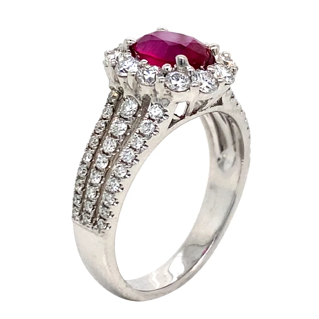 18K White Gold Ruby Ring