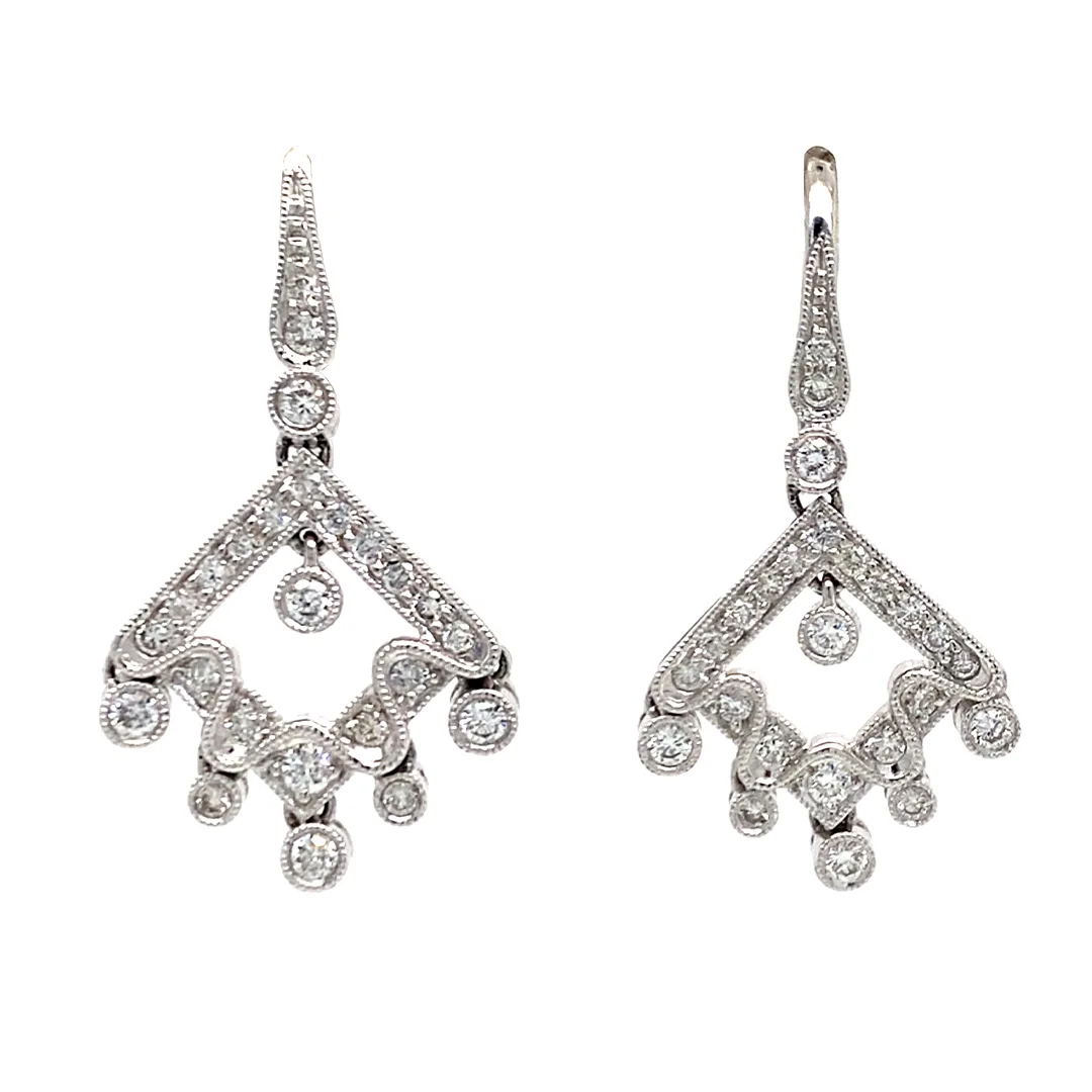18K White Gold Diamond Earrings