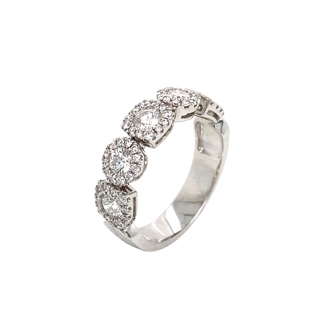 18K White Gold Diamond Band