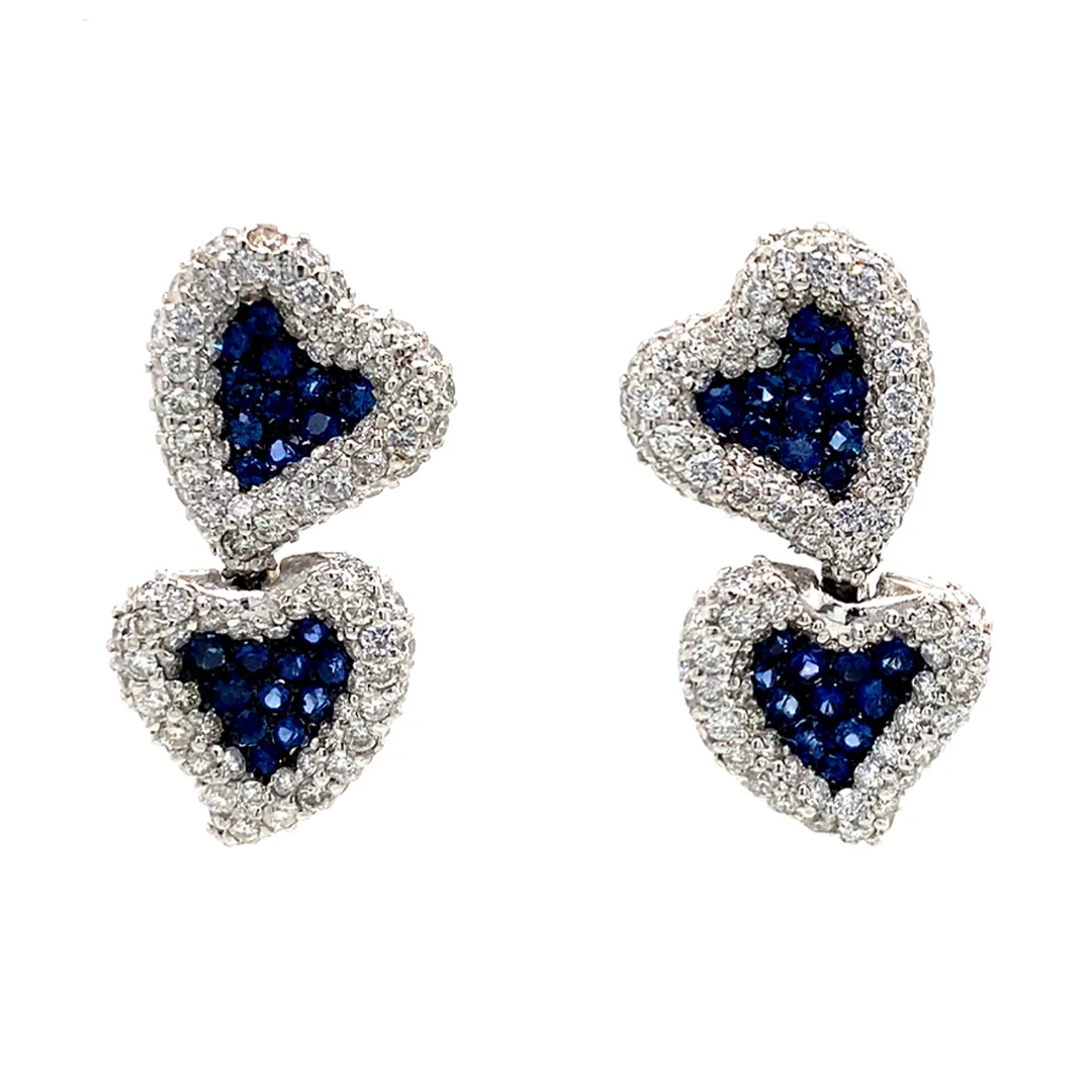 18K White Gold Sapphire Earrings