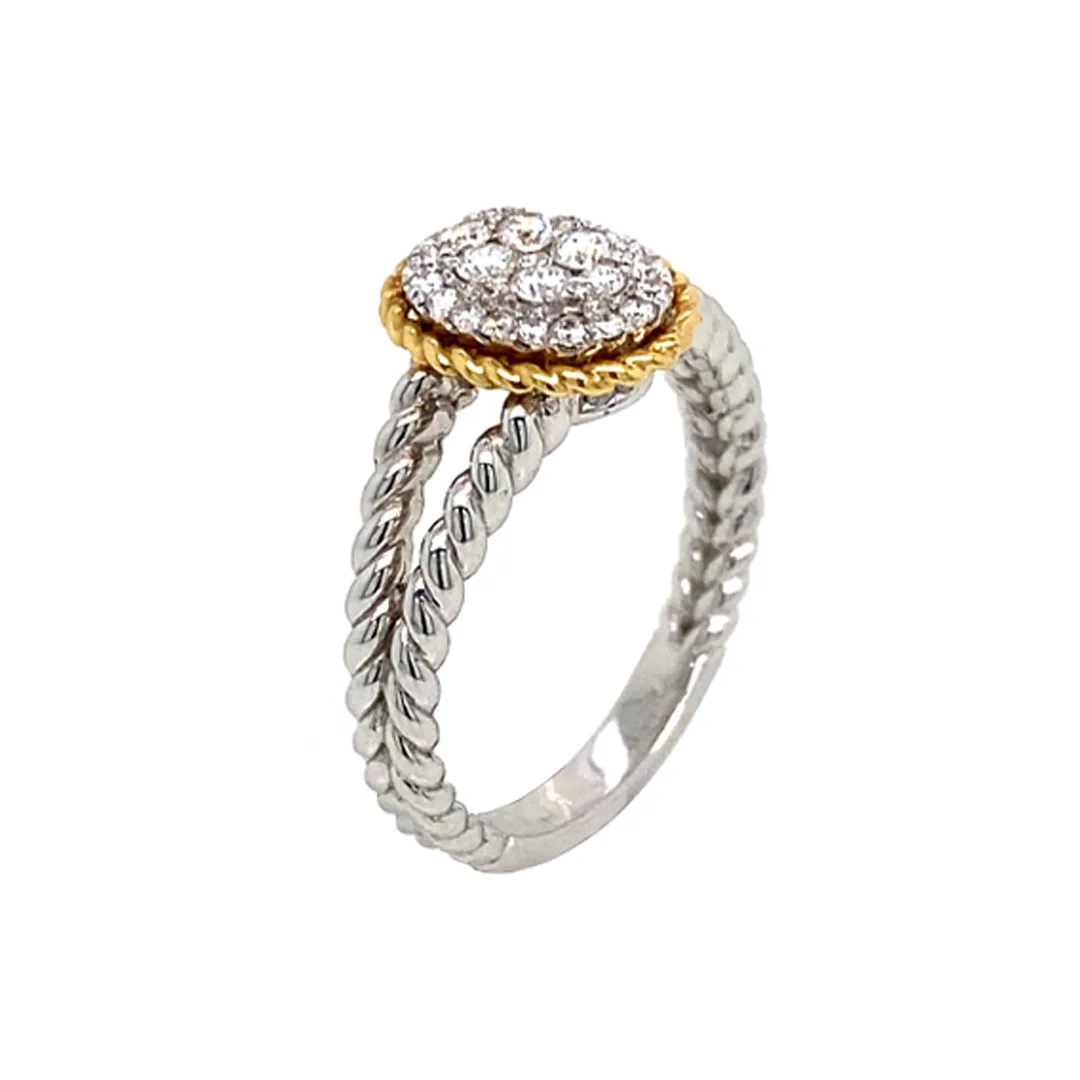 18K Two-Tone Gold Diamond Ring