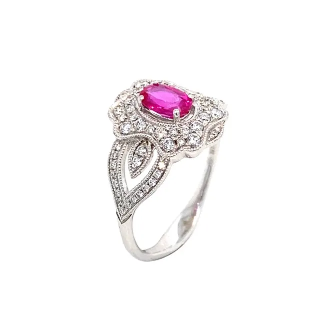 18K White Gold Ruby Ring