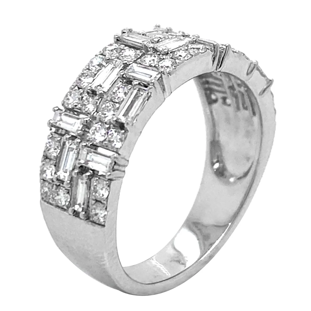 18K White Gold Diamond Band