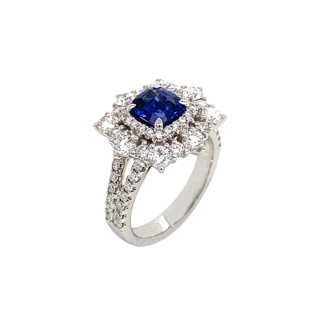18K White Gold Sapphire Ring