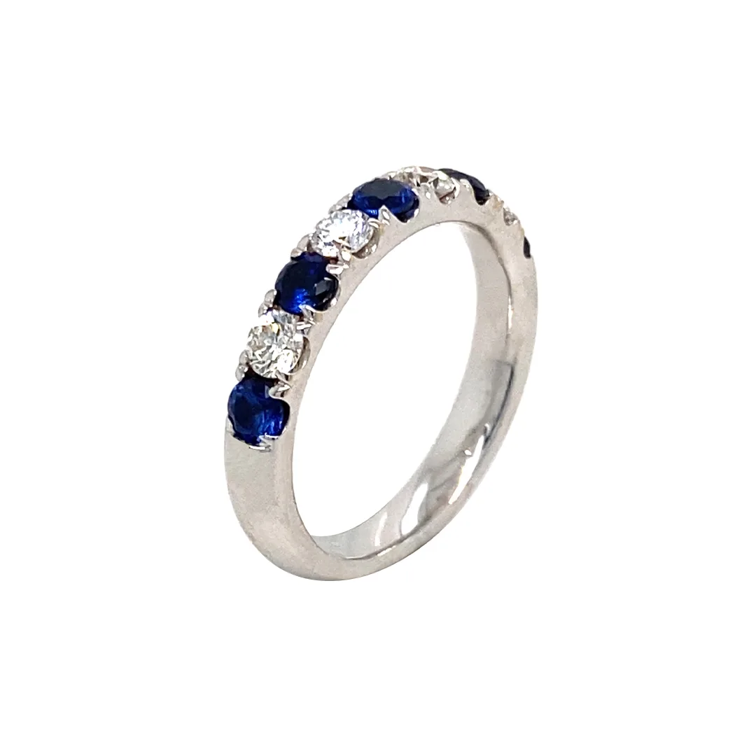 18K White Gold Sapphire Band