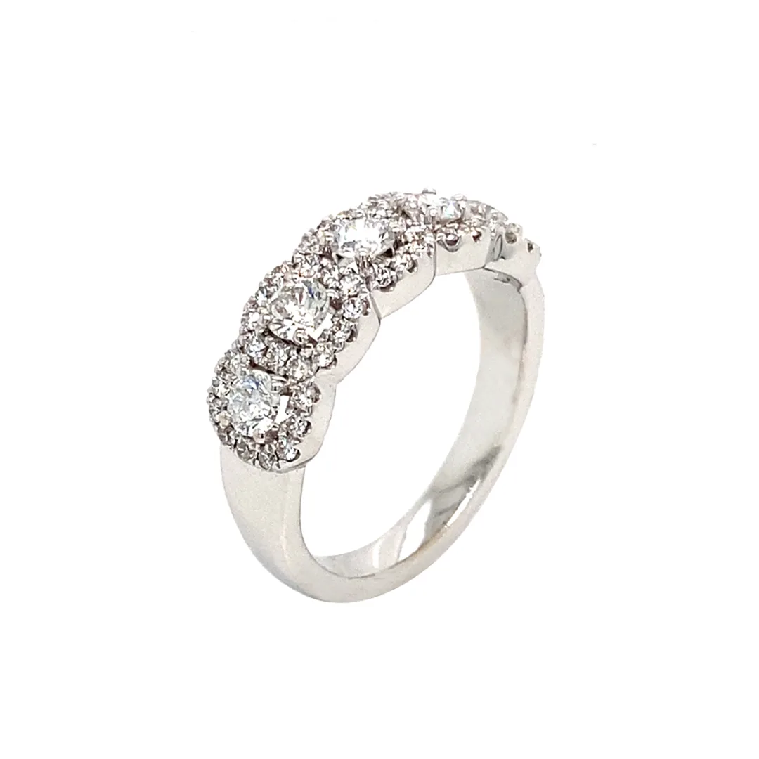 18K White Gold Diamond Band