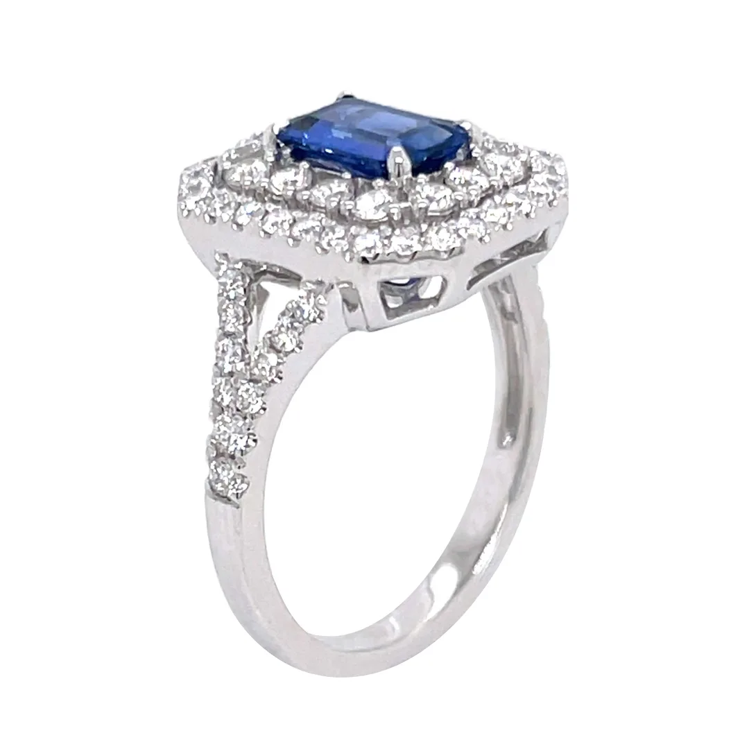 18K White Gold Sapphire Ring