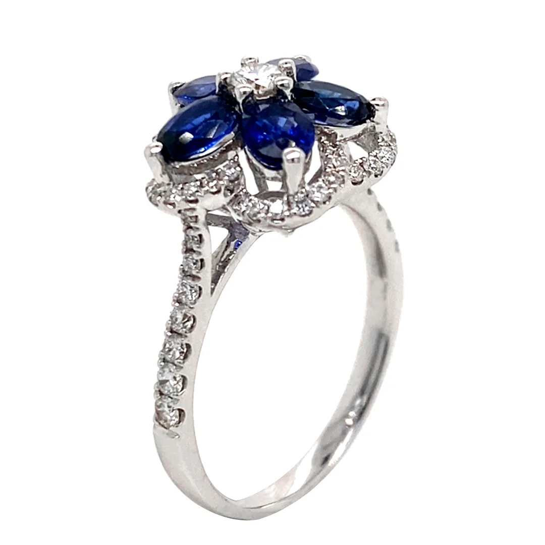 18K White Gold Sapphire Ring