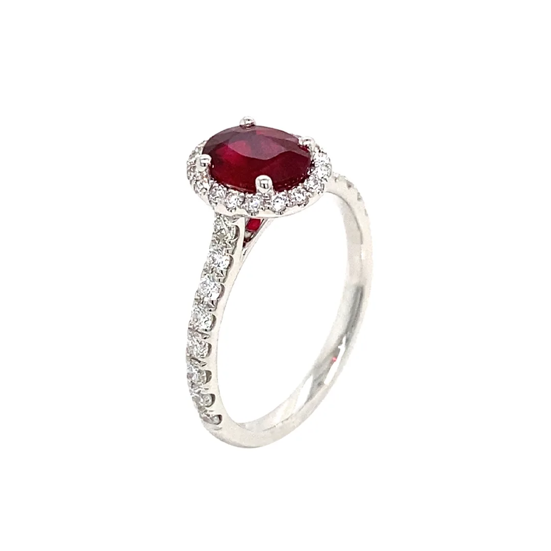18K White Gold Ruby Ring